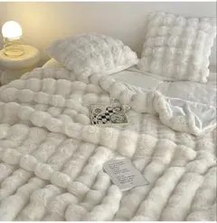 ブランケット 毛布 くしゅくしゅ毛布 両面用100x160cm シングル 膝掛け