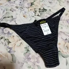 stir ブラック ストライプ Tバック Ｌサイズ新品