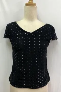 Ｙ5358★SM★黒 /カラフル貼りスパン/トップス☆社交ダンス