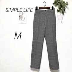 9821 SIMPLE LIFE シンプルライフ グレンチェックパンツ M