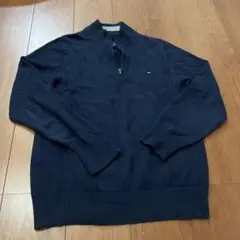 TOMMY HILFIGER ネイビー ハーフジップセーター XL