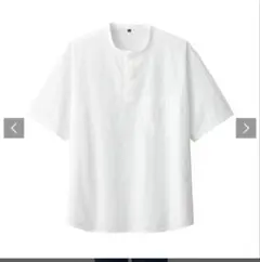 無印良品 涼感ヘンリーネック半袖布帛ＴシャツL 美品　今季新作2025年