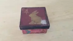 イギリス製 ヴィンテージ ☆うさぎ柄 蓋付き紙箱☆ 正方コレクションbox