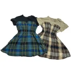 GUのチェック柄ワンピース2枚セット（サイズ90）