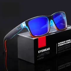 d05 新品 偏光 ミラーレンズ グラデーション サングラス 青 408