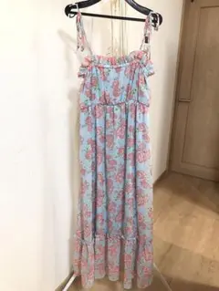 パウダーシュガー 美品 マキシ丈ワンピース 花柄