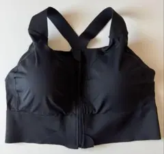 スポーツブラ ブラック 2XL 前開きジッパー式 強力サポート 未使用