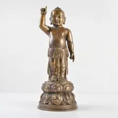 HARAJA BA様専用 仏像美術 古銅鍍金 誕生仏 仏像 置物 M R4853