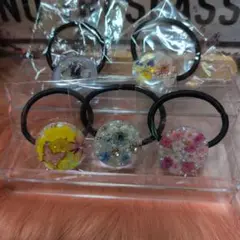 【新品未使用】ハンドメイド レジン ヘアゴム 5個セット　112