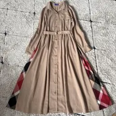 【極美品✨】ブルーレーベルクレストブリッジ　シャツワンピース　ベルト　チェック