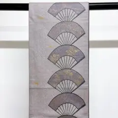 リバーシブル 扇柄の袋帯 七宝柄と麻の葉柄 着物