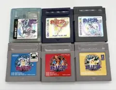 ポケットモンスター　赤　青　黄　金　銀　クリスタル　6本セット　ゲームボーイ