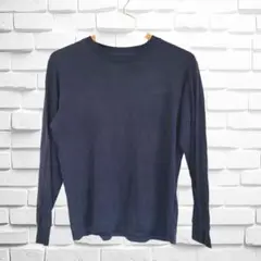 【UNIQLO】ダークブルー 長袖 カットソー Mサイズ 綿100％