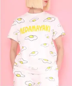 【新品】PUNYUS 目玉焼き総柄Tシャツ サイズ1