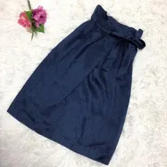 松嶋菜々子着用ADORE シャンブレーデニムラップ風 ロングスカート リボン