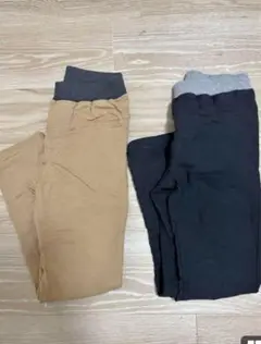 西松屋スキニーパンツ140 2点セット ベージュ 黒