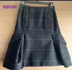 sacai サカイ チェック スカート ☆美品☆