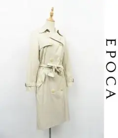 B102/美品 EPOCA トレンチコート ロングコート 40 アイボリー