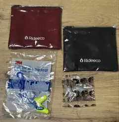 Rideeco ミニポーチ　2個　3M 耳栓　紐付き　４点セット