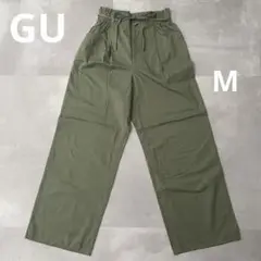 GU カーキ ワイドパンツ Mサイズ