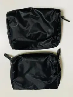 ブラックポーチ 2個セット 20x15cm ペア　スペア　30-11-12