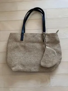 美品⭐︎かごバッグ　ショルダー　ファスナー開閉