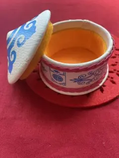 【海外品 中国 内モンゴル】羊革製 ゲル型小物入れ　ミニチュアゲル