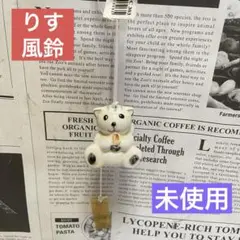 未使用 陶器製 リス りす 風鈴 ベル 飾り 涼しい 音 風りん