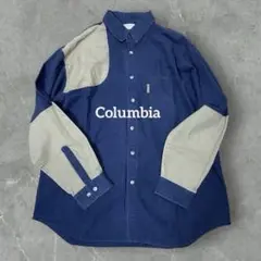 Columbiaネイビーとカーキ　キルティングシャツ