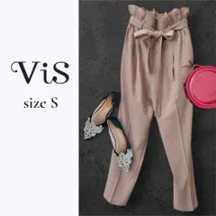 ✨美脚＆脚長効果✨ ViS ハイウエスト センタープレス テーパードパンツ S