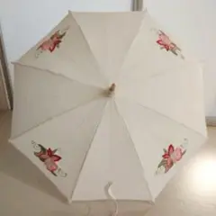 手刺繍　花柄　日傘 　パラソル