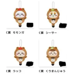 たぬきだもんくじ C賞 モモンガ ラッコ シーサー くりまんじゅうの4個セット
