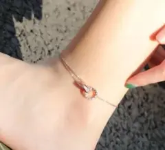 ローマ数字　サークル　アンクレット　ブレスレット　ツーウェイ　ピンクゴールド