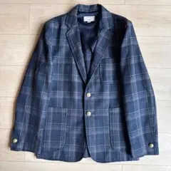 ◇キツネ【M】美品　テーラードジャケット　ツイード　チェック　ダブル　フランス製 TAGLIATORE ダブル テーラードジャケット ツイード NEW FRANC