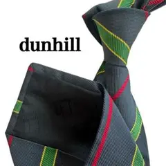 dunhill ダンヒル　ネイビーグレーストライプ レジメンタルタイネクタイ