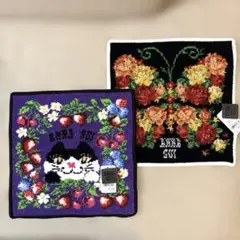 ANNA SUI シェニール織 タオルハンカチ 2枚セット TITI 猫