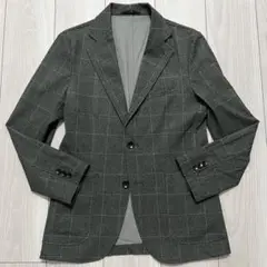 美品✨エディフィス アンコン ジャケット 緑 チェック ストレッチ 44サイズ