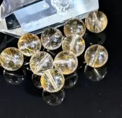 ✿天然美品美しい金線黄金の煌めきタイガールチルクォーツ10mm粒10個売り