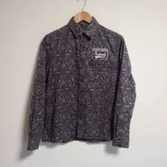 サブサエティー SUBCIETY シャツ 長袖 ペイズリー柄 ロゴ ワッペン M