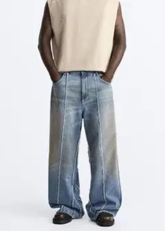 フリンジ BAGGY FIT デニムパンツ
