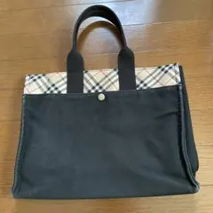 バーバリーブルーレーベル キャンバストートバッグ 黒