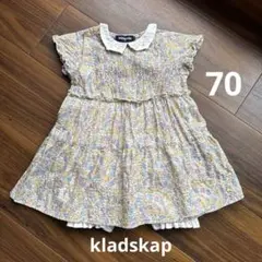kiadskap✨花柄ワンピース ✨リバティ✨70cm✨ネコ襟