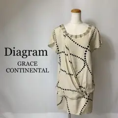 Diagram グレースコンチネンタルドット 水玉 ビジュー タックワンピース