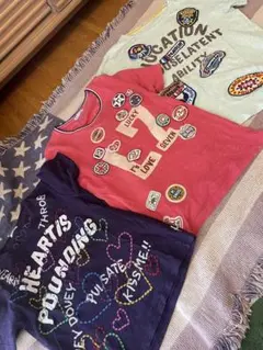 rough ラフ　ワッペン　刺繍　Tシャツ　３枚セット　ママサイズ