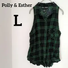 送料込❤Polly & Esther【L】 ノースリーブシャツ グリーン