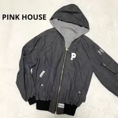 256 PINK HOUSE フード付き ジップアップ ジャケット グレー