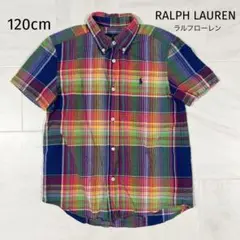ラルフローレン チェックシャツ 120 半袖シャツ ポニー アメカジ 男の子