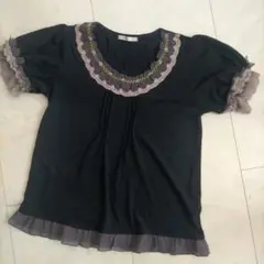 アクシーズファム フリル 刺繍 Tシャツ カットソー