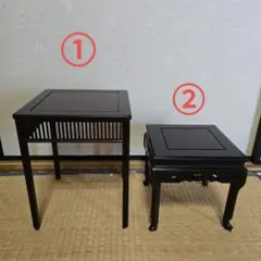 【2個組】小品盆栽 高卓算木 紫檀/唐木 高脚 盆栽台 花台
