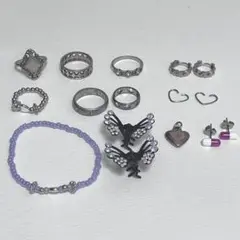 韓国シルバーアクセサリー 16点セット